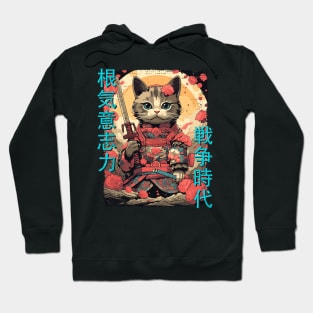 Samurai Cat Warrior Japanese Ninja Kitty Kawaii Hoodie